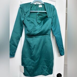 Chic Long Sleeve Teal Dress